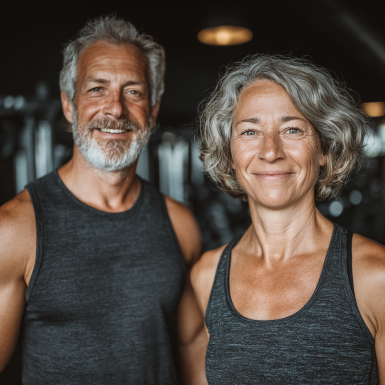 Активні літні люди займаються фізичними вправами